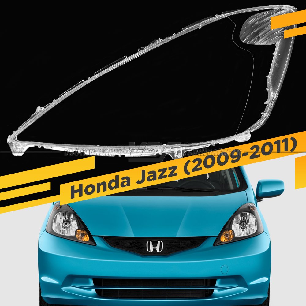 Стекло для фары Honda Jazz/Fit (2009-2011) Левое