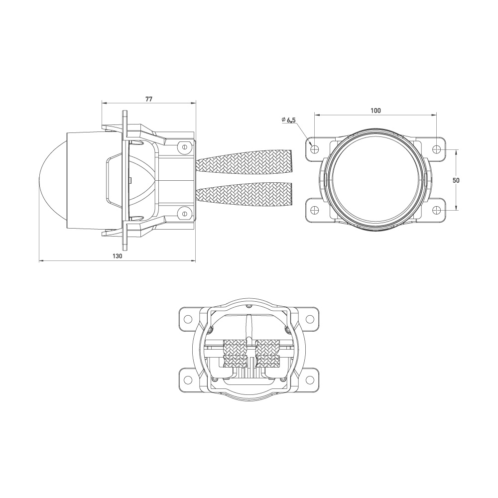Бисветодиодные линзы в противотуманные фары MTF Light серия ABSOLUTE VISION 5500К FL44K55-24