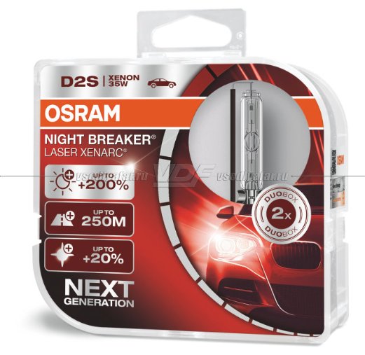 Ксеноновая лампа OSRAM D2S Xenarc Night Breaker Laser 35W, 2шт, 66240XNL-HCB