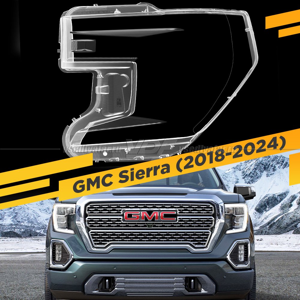 Стекло для фары GMC Sierra (2018-2024) Левое