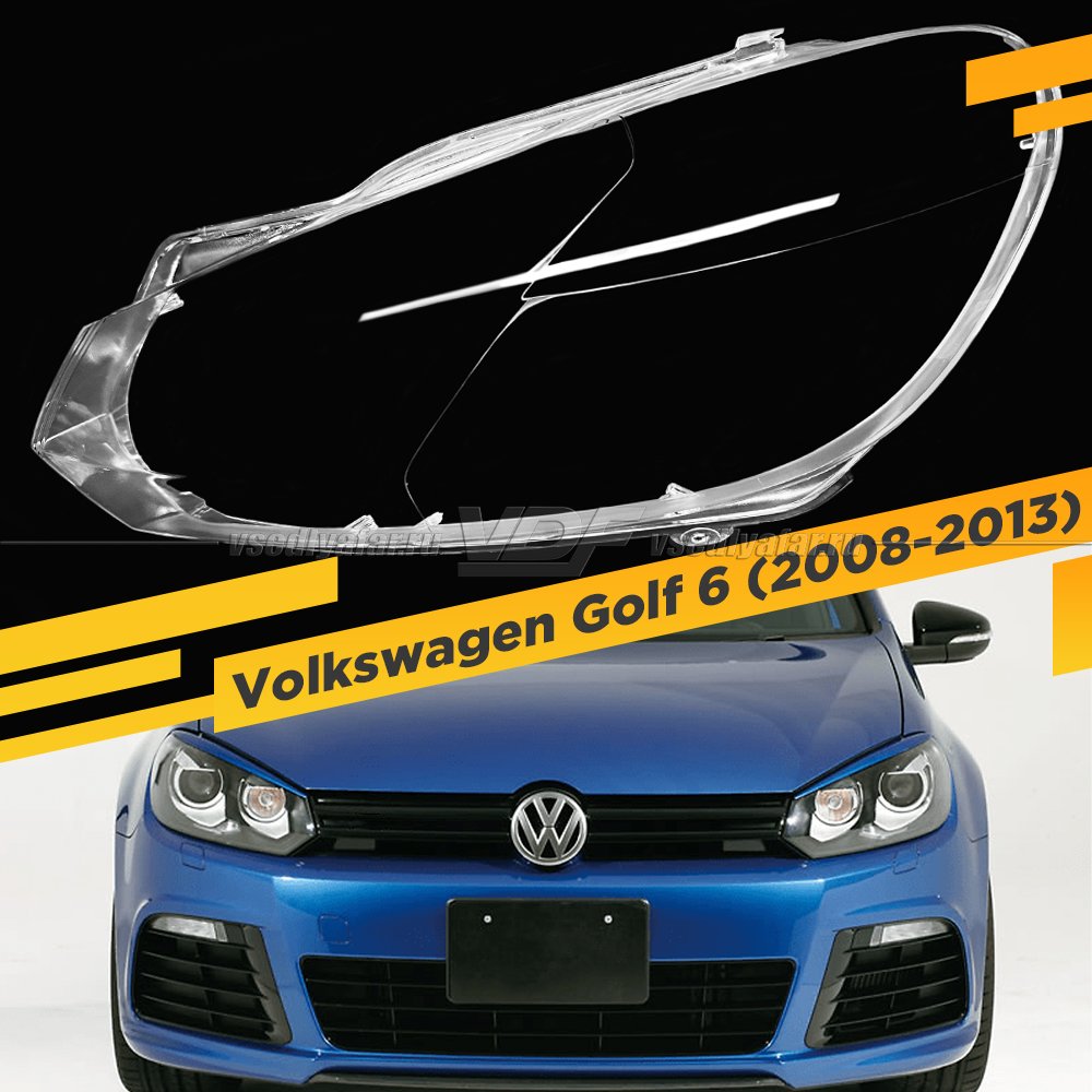 Стекло для фары Volkswagen Golf 6 (2008-2013) Левое Ксенон