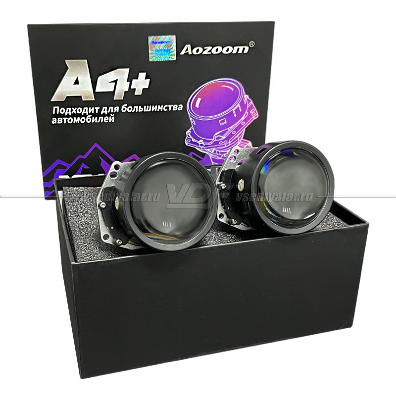 Светодиодные линзы Aozoom A4+ 2024 Bi-Led (комплект 2 шт)