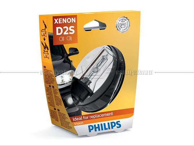 Ксеноновая лампа PHILIPS D2S Vision 4400K 85V 35W, 1 шт., 85122VIS1 