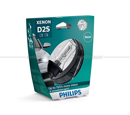 Ксеноновая лампа PHILIPS D2S X-tremeVision gen 2 4800K 85V 35W, 1шт, 85122XV2S1