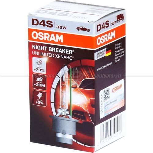 Ксеноновая лампа OSRAM D4S Xenarc Night Breaker Unlimited 35W, 1шт, 66440XNB