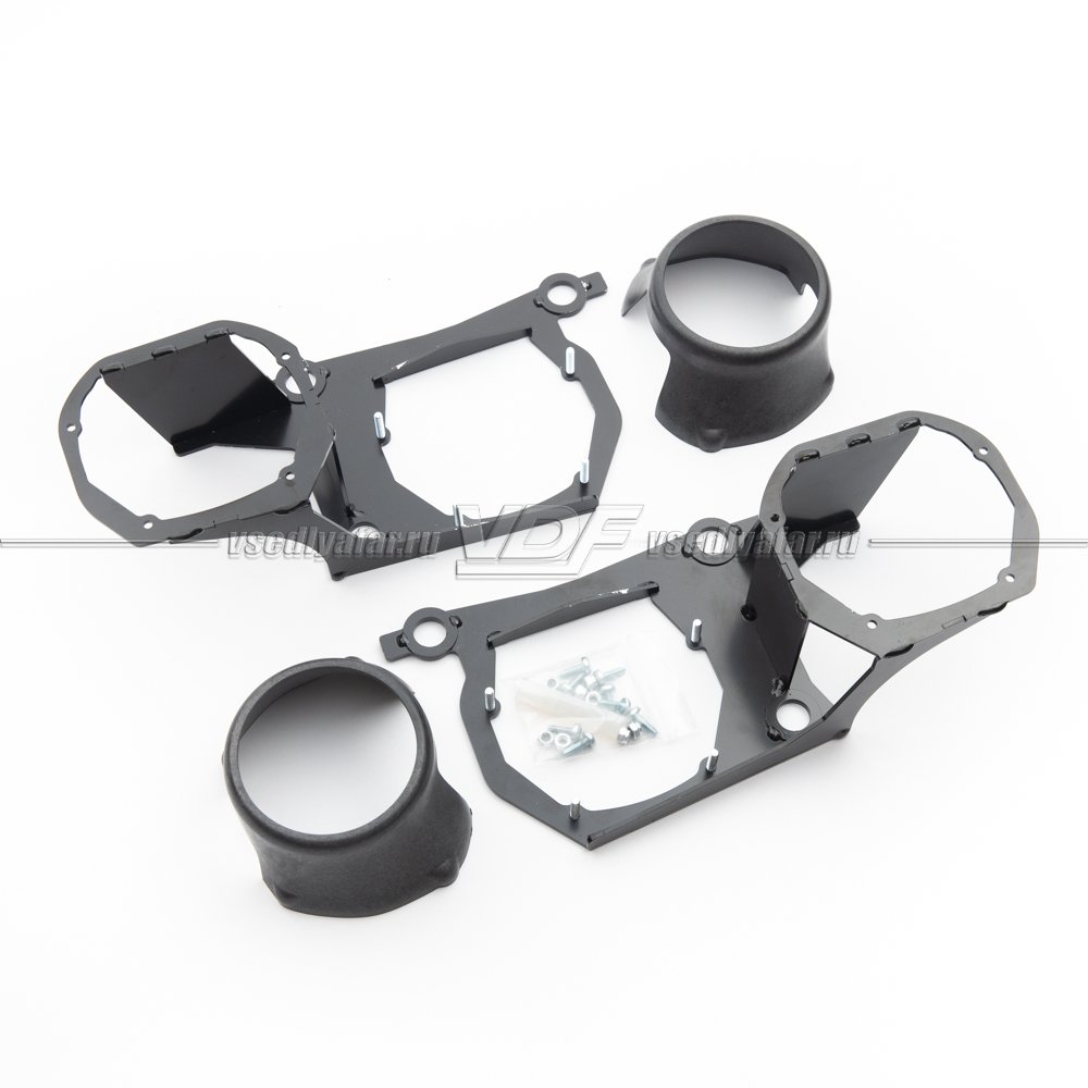 169 Переходная рамка Модуль Hella 3/3R BMW 5 F10/F11/F18 дорестайлинг (2010-2013) и рестайлинг (2013-2016) (2 линзы в 1 фару)+бленды черн