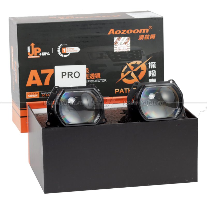 Светодиодные линзы Aozoom A7 PRO Square Bi-Led (комплект 2 шт)