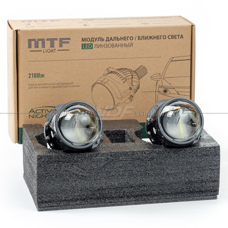 Светодиодные линзы MTF Light Active Night LED 2,5″ 5500K Bi-Led (комплект 2 шт) HL25K55
