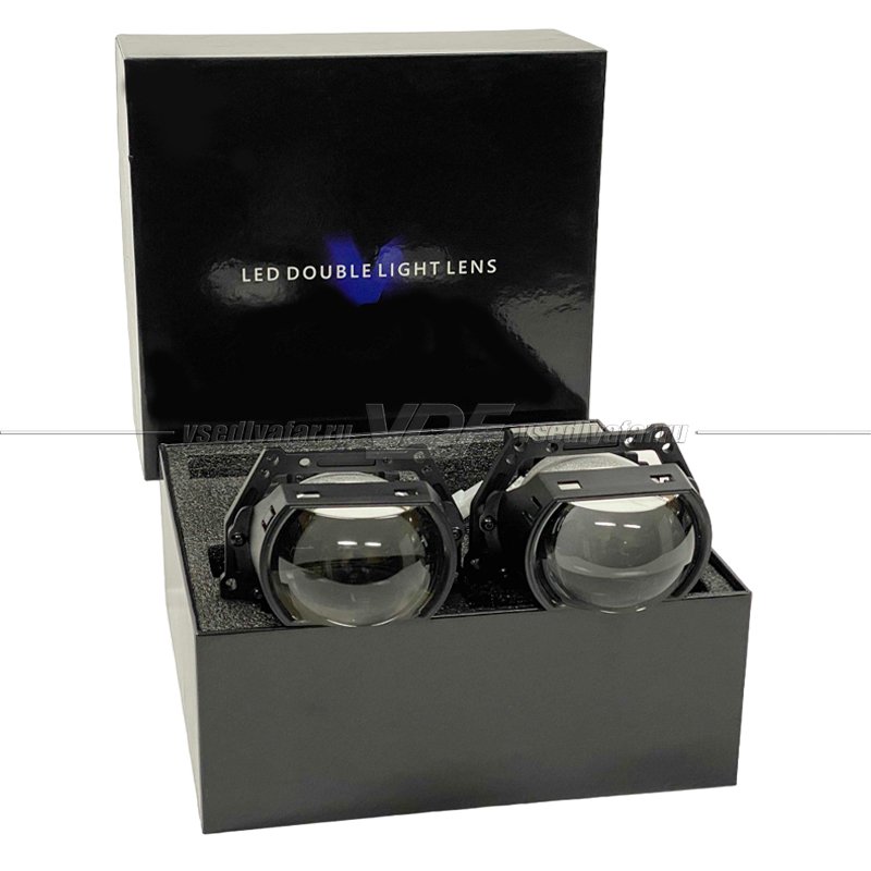 Светодиодные линзы Double Light M17S 3.0 (прямоугольная линза) Bi-Led (комплект 2 шт)