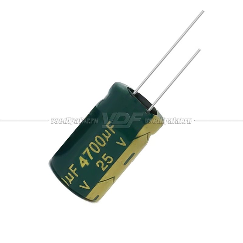 Конденсатор электролитический 25В-4700мкФ (4700uF-25V, -40+105C, 16x25мм)