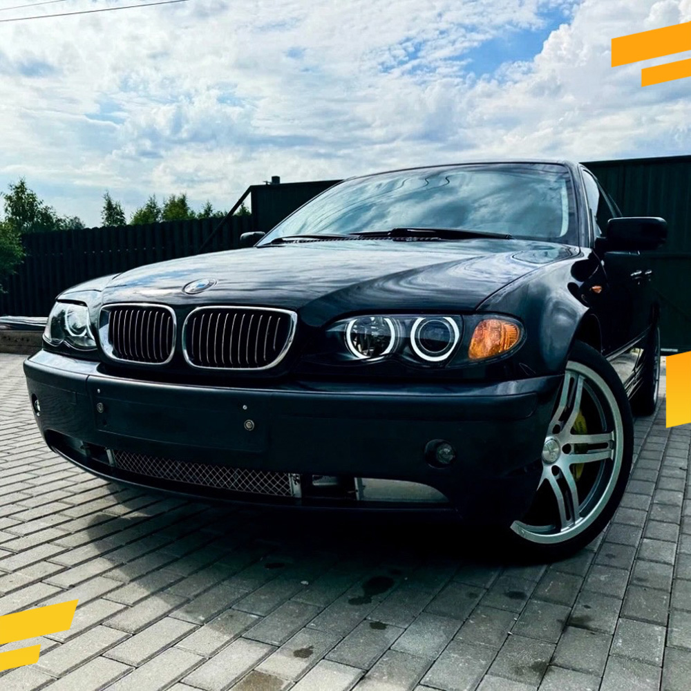 Светодиодные Ангельские глазки BMW 3 E46 2001-2005 Седан Линзы Цвет: Белый