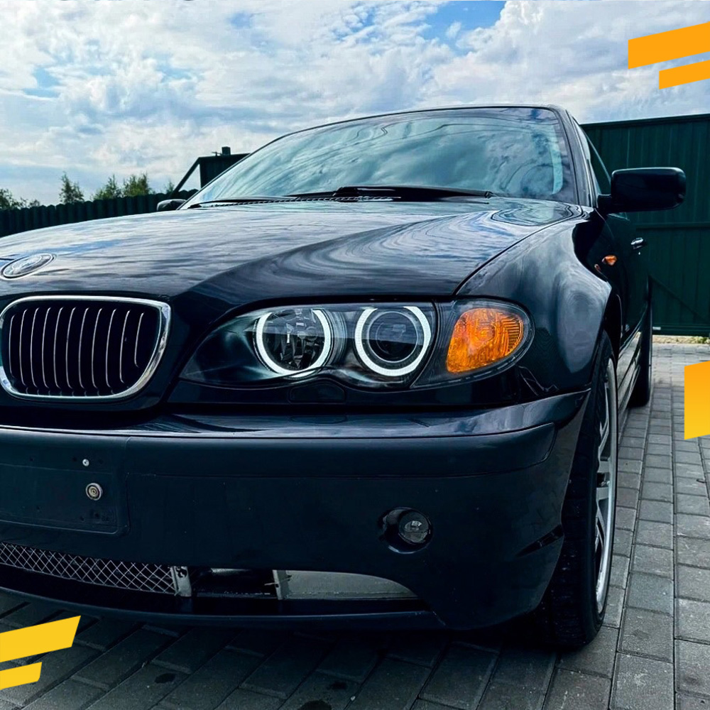 Светодиодные Ангельские глазки BMW 3 E46 2001-2005 Седан Линзы Цвет: Белый