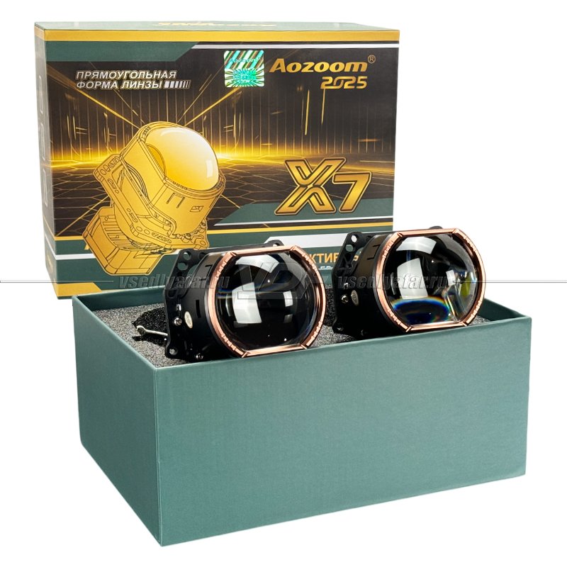 Светодиодные модули Aozoom X7 2025 Bi-Led (прямоугольная линза) (комплект 2 шт)