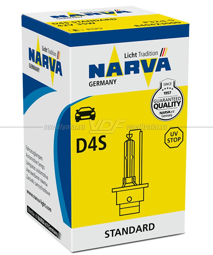 Ксеноновая лампа Narva D4S 85V 35W, 1 шт., 84042