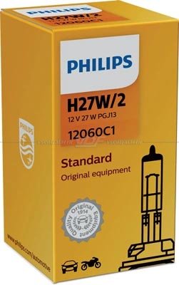 Лампа галогенная PHILIPS H27W/2 Standard 12V 27W, 1шт, 12060C1