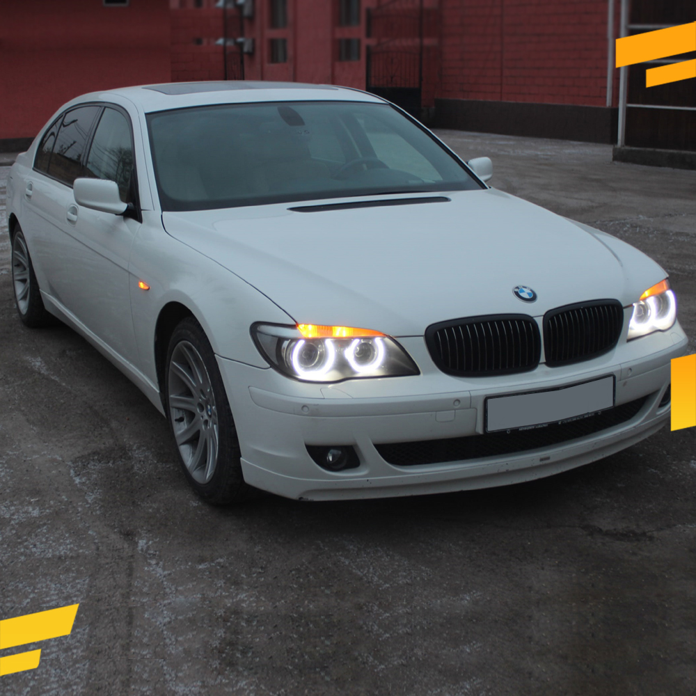 Светодиодные Ангельские глазки BMW 7 Е65 2005-2008 "F-Style" Цвет: Белый 