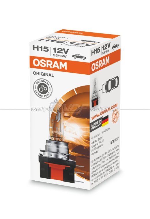 Лампа галогенная OSRAM H15 Original 12V 15/55W, 1шт., 64176