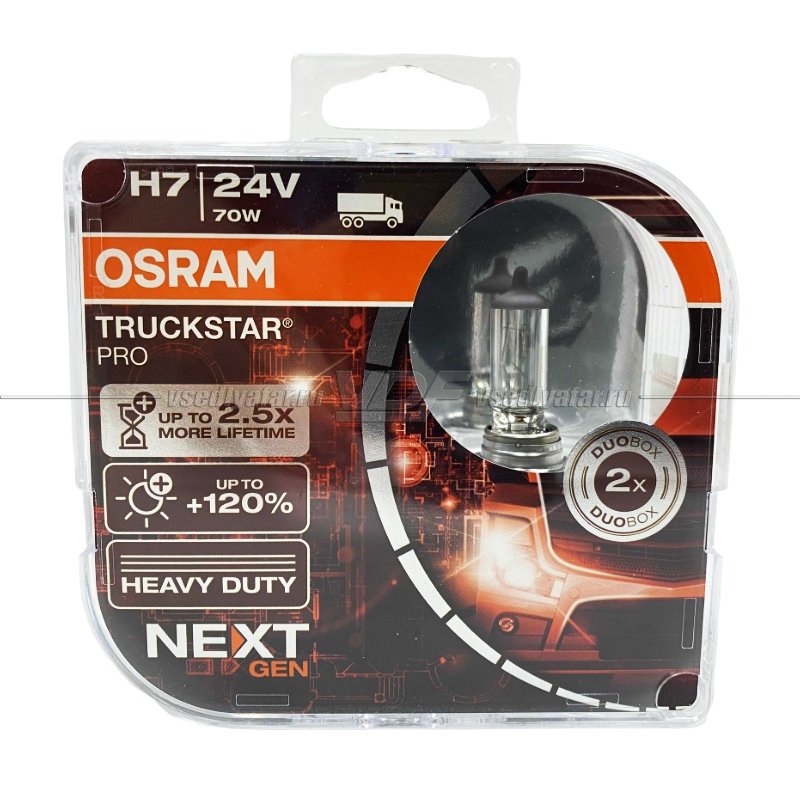 Лампа галогенная OSRAM H7 Truckstar Pro (NEXT GEN) 24V 70W, 2 шт., 64215TSP-HCB