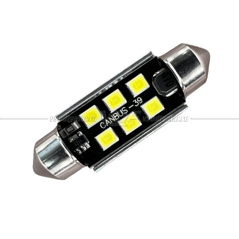 Светодиодная лампа SJ-6SMD C5W 39мм с Обманкой