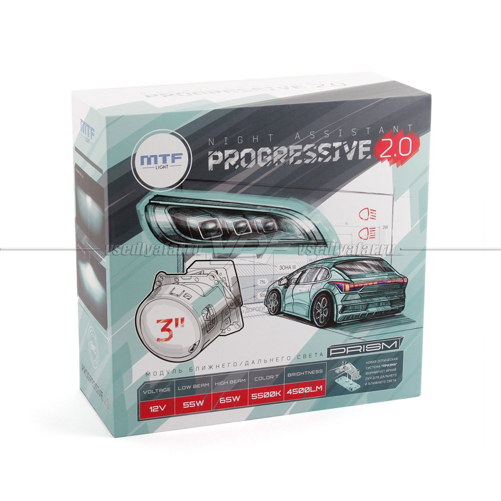 Светодиодные линзы MTF Light Night Assistant Progressive 2.0 LED 3 5500K Bi-Led (комплект 2 шт) PR65K5
