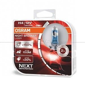 Лампа галогенная OSRAM H4 Night Breaker Laser +150% 12V 60/55W, 2шт., 64193NL-HCB