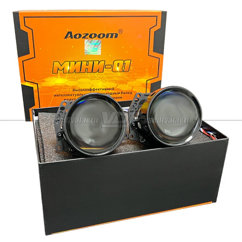 Светодиодные линзы Aozoom МИНИ-Q1 3,0 5500K Bi-Led (комплект 2 шт)