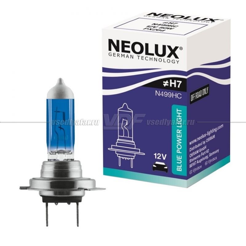 Лампа галогенная NEOLUX H7 12V-80W Blue Power Light, 1 шт, N499HC