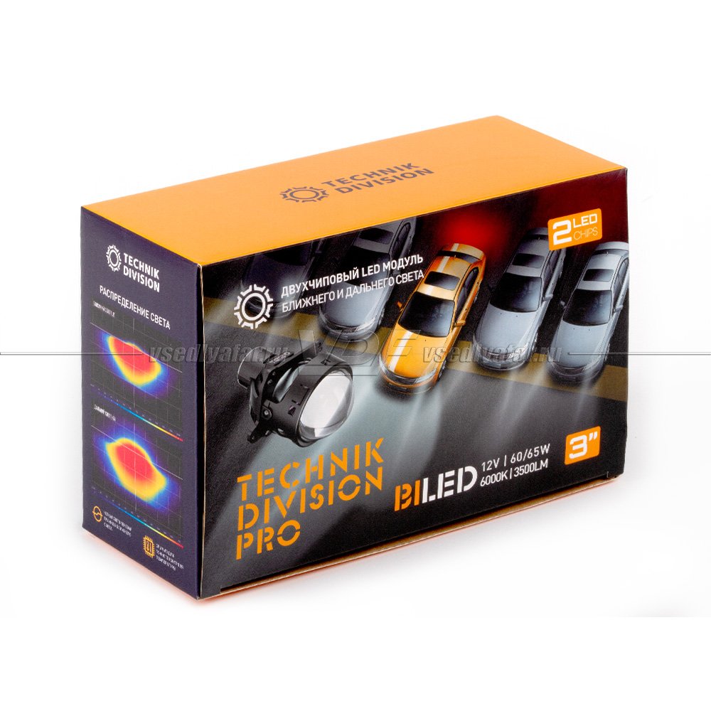 Светодиодные линзы Technik Division PRO 3" 6000K 12V Bi-Led (комплект 2 шт) TD03K5