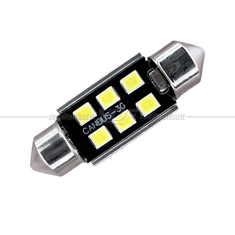 Светодиодная лампа SJ-6SMD C5W 36мм с Обманкой