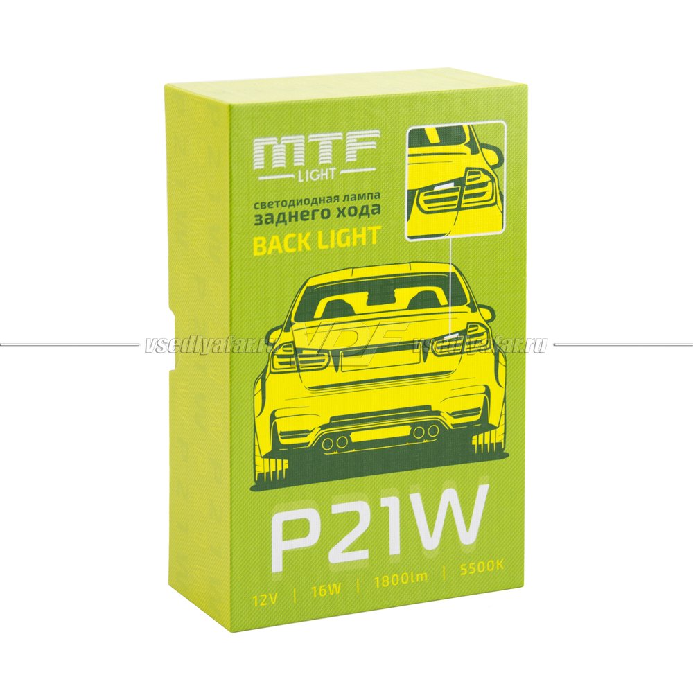 Светодиодная лампа MTF LIGHT BACK LIGHT задний ход 12В,16Вт, 5500К, P21W, 1 шт. RL10P21W