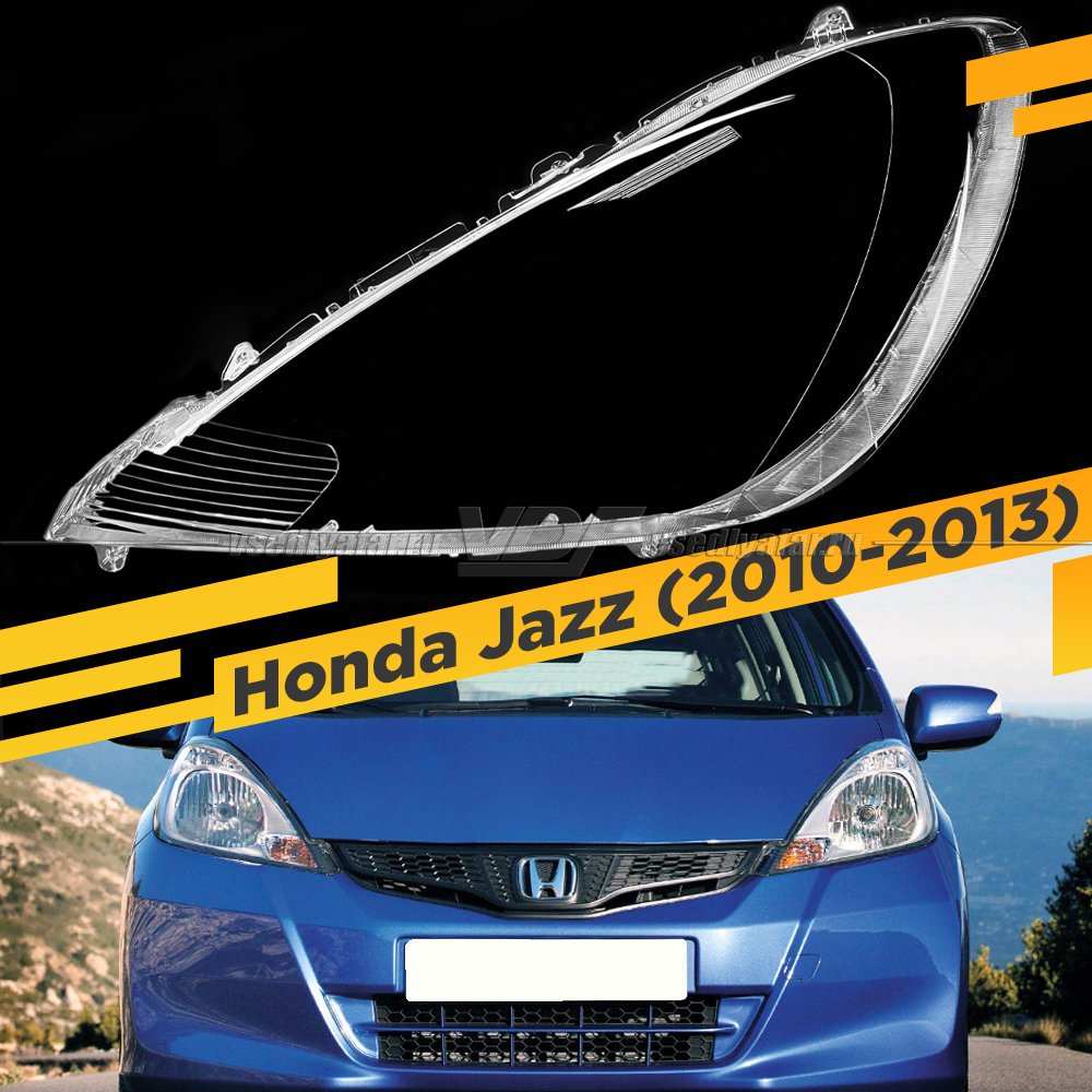 Стекло для фары Honda Jazz/Fit (2010-2013) Левое