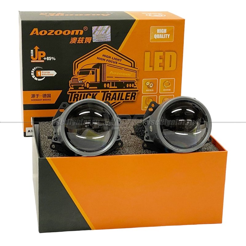 Светодиодные линзы Aozoom A7 24V Truck Trailer 5500K Bi-Led (комплект 2 шт)