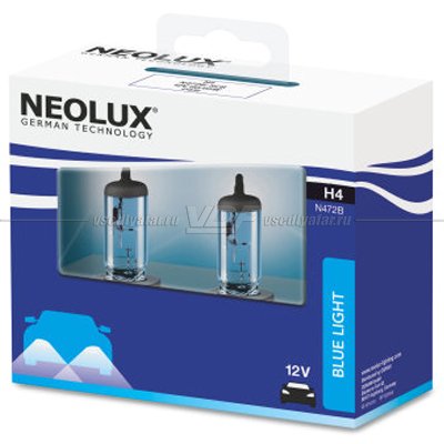 Лампа галогенная Neolux H4 12V-60/55W Blue Light DuoBox, 2 шт, N472B-2SCB