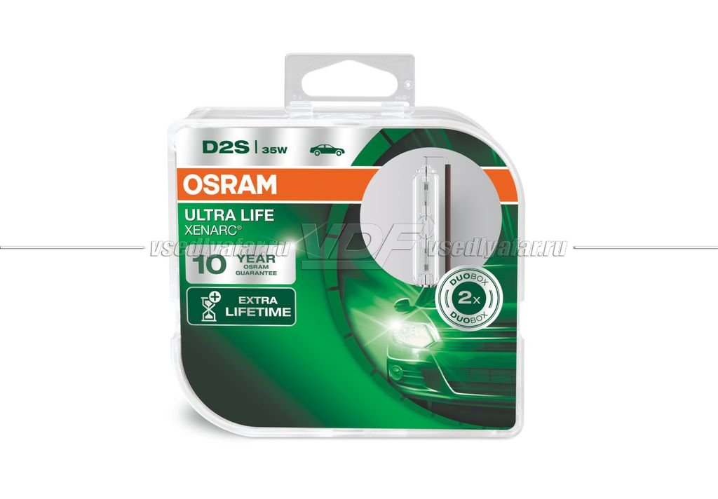 Ксеноновая лампа OSRAM D2S Xenarc Ultra Life 35W, DuoBox (2шт), 66240ULT-HCB 