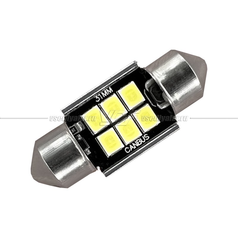 Светодиодная лампа SJ-6SMD C5W 31мм с Обманкой