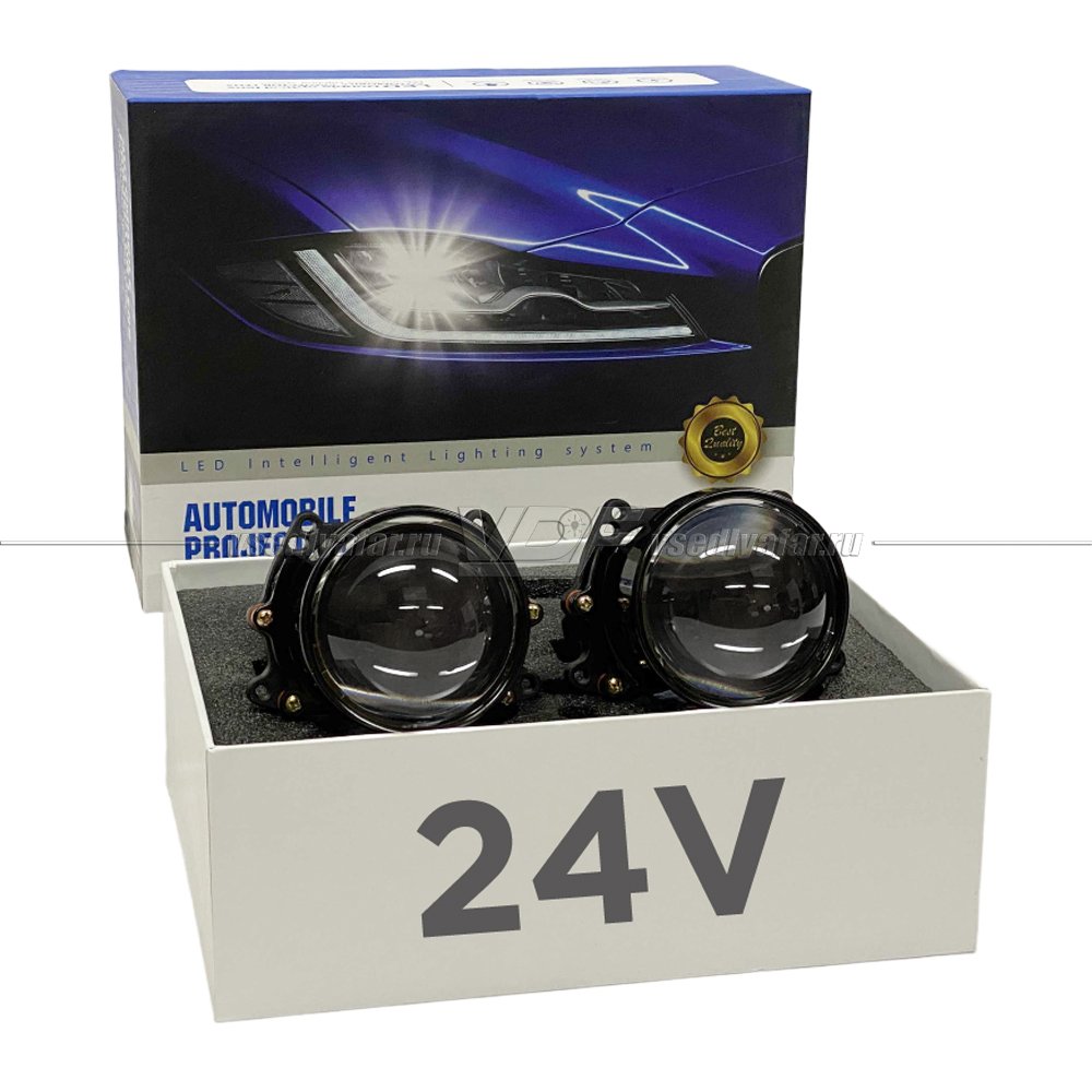 Светодиодные линзы VDFlight LP3028 Powerful Truck 24V 6000K Bi-Led (комплект 2 шт)
