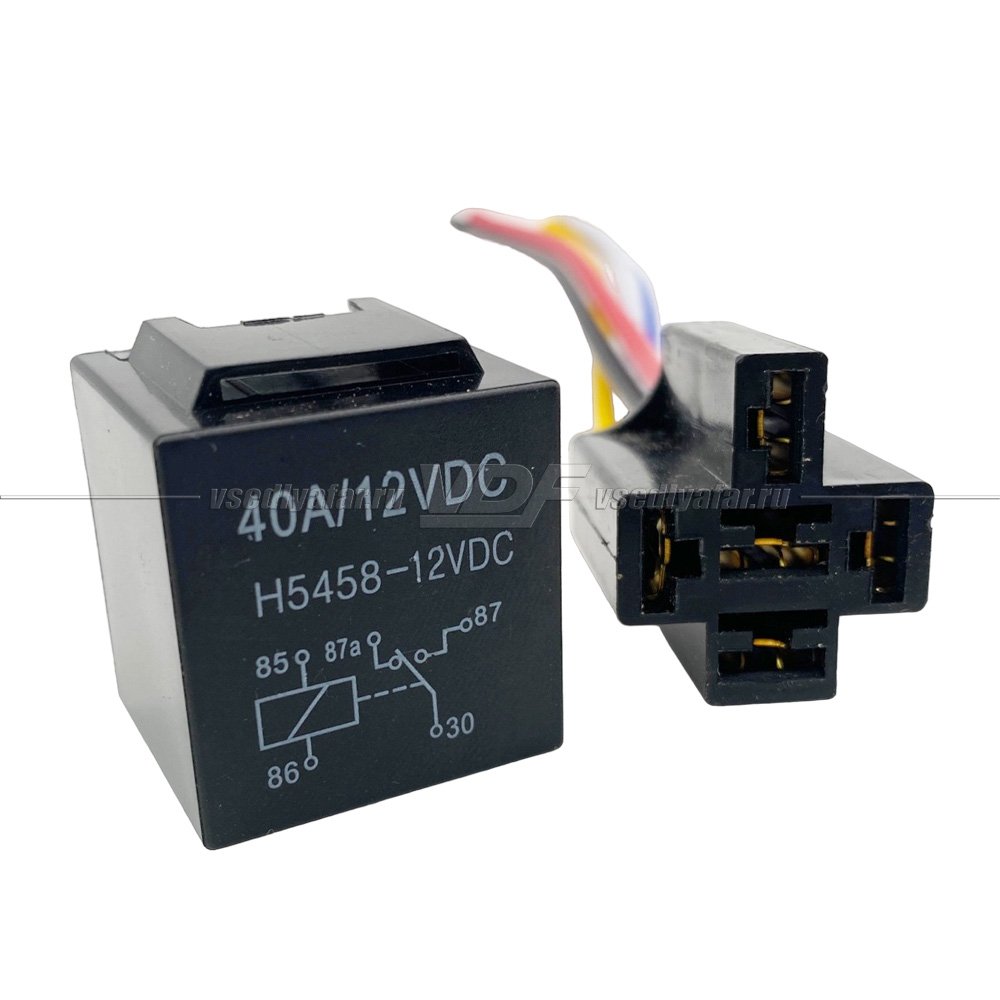 Реле 5-контактное 40A/12VDC в сборе с колодкой