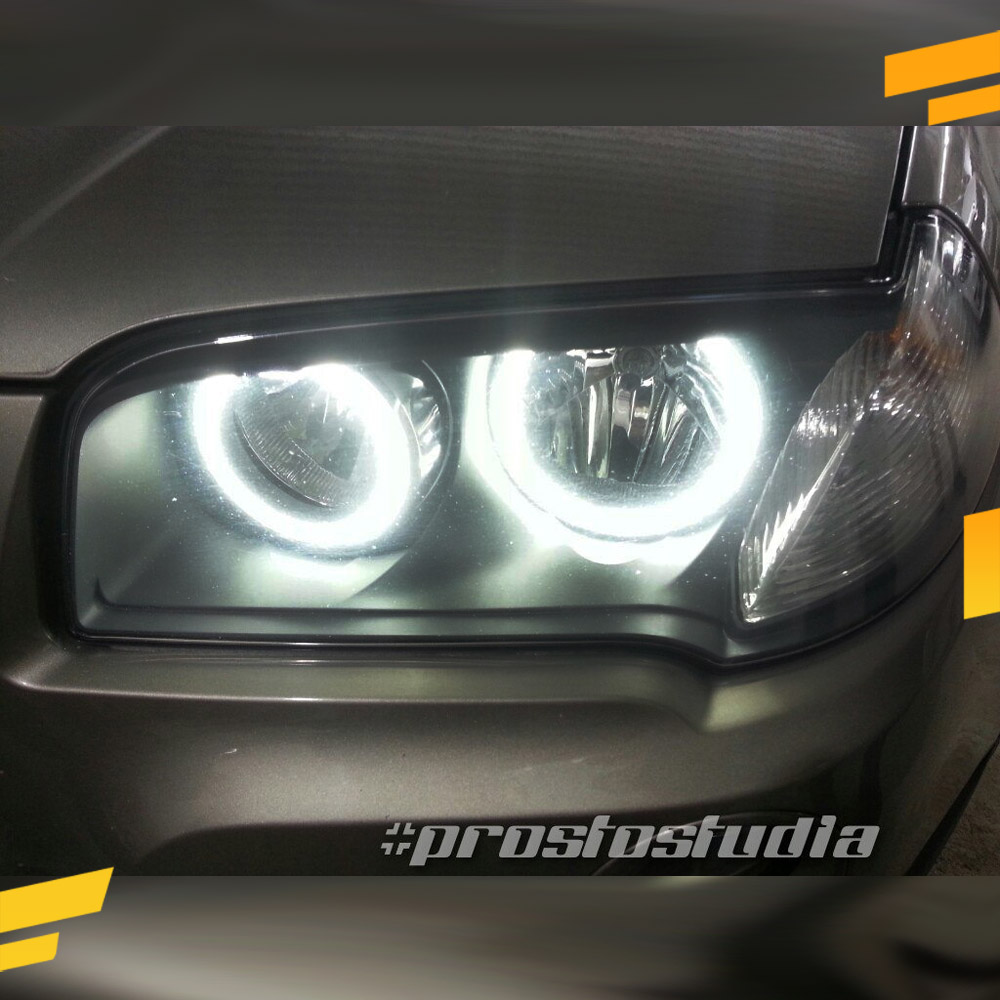 Светодиодные Ангельские глазки BMW X3 E83 2006-2010 Рефлектор Цвет: Белый