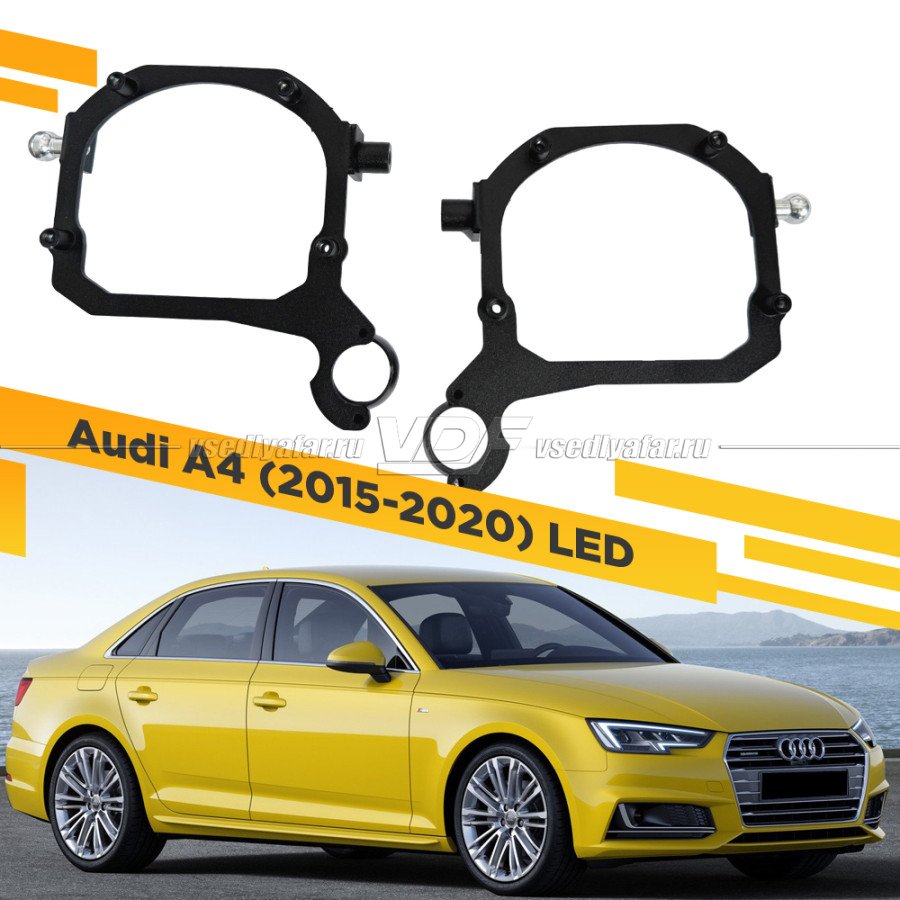 Рамки для замены линз в фарах Audi A4 2015-2020 LED Тип 2