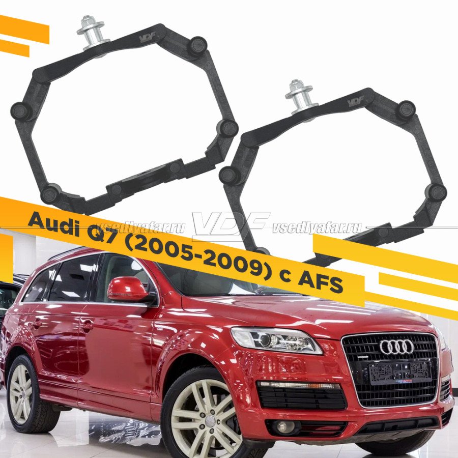 Рамки для замены линз в фарах Audi Q7 2005-2009 с AFS Пластик.