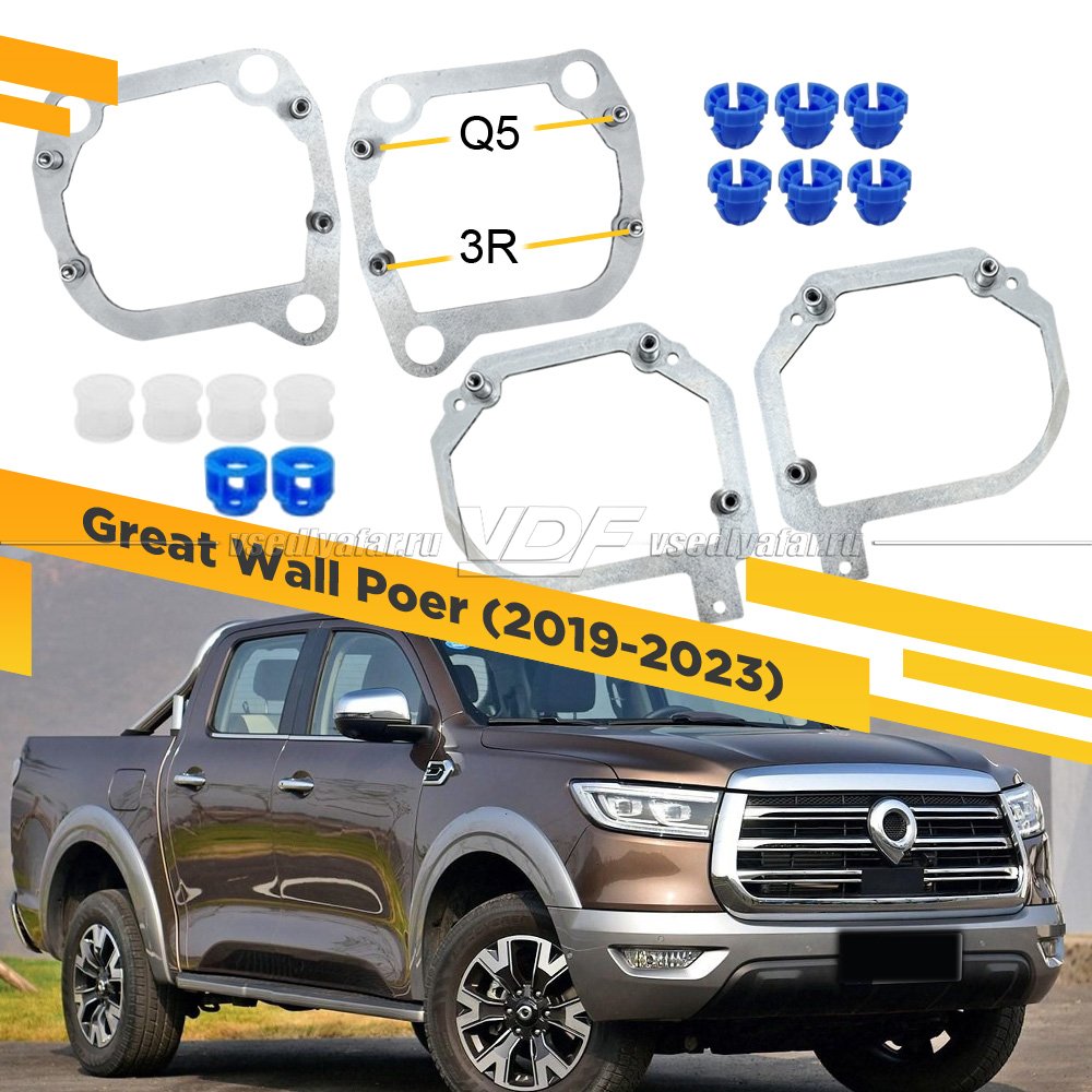 Рамки для замены линз в фарах Great Wall Poer 2019-2023 LED