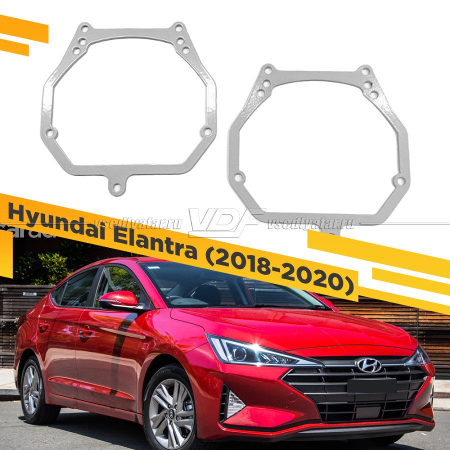 Рамки для замены линз в фарах Hyundai Elantra 2018-2020