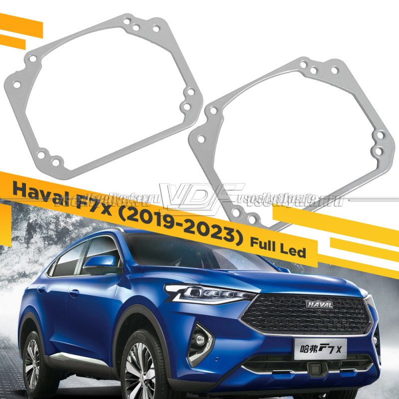 Переходные рамки для замены линз в фарах Haval F7x (2019-2023) Крепление Hella 3R