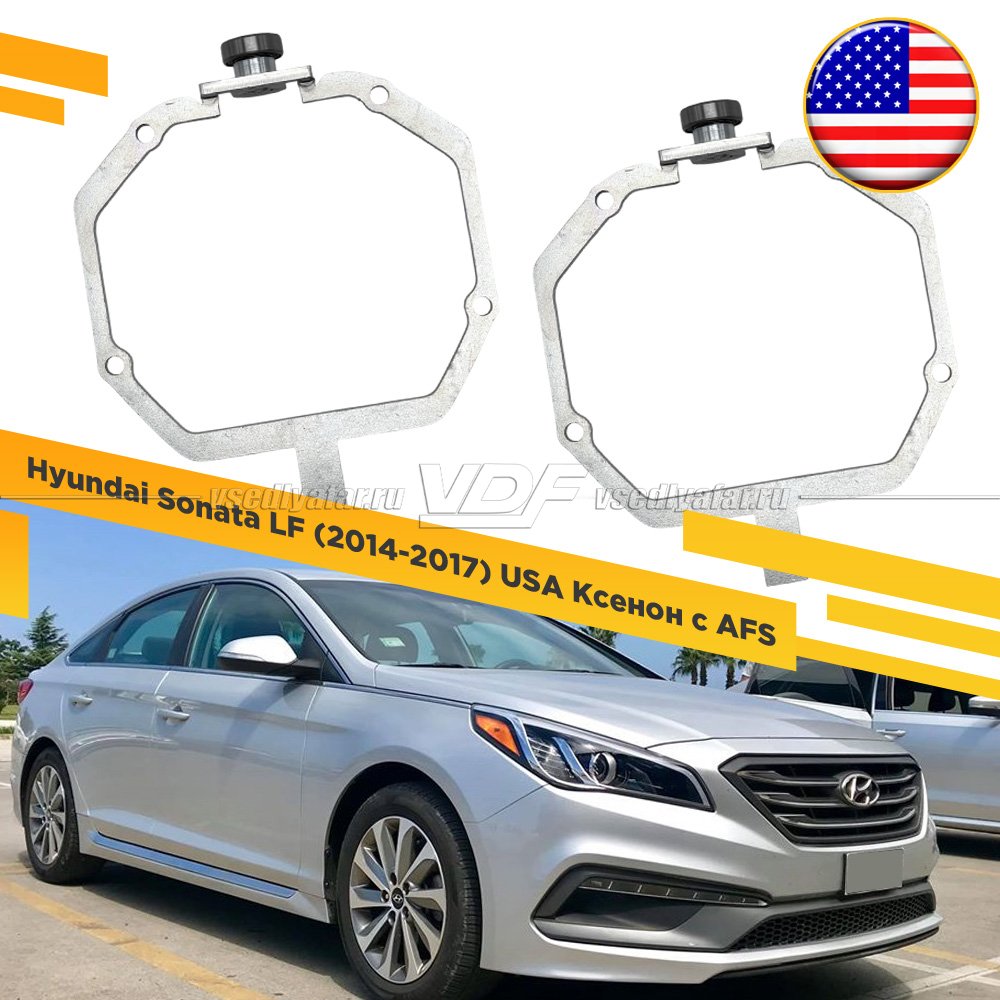 Рамки для замены линз в фарах Hyundai Sonata LF 2014-2017 USA Ксенон c AFS