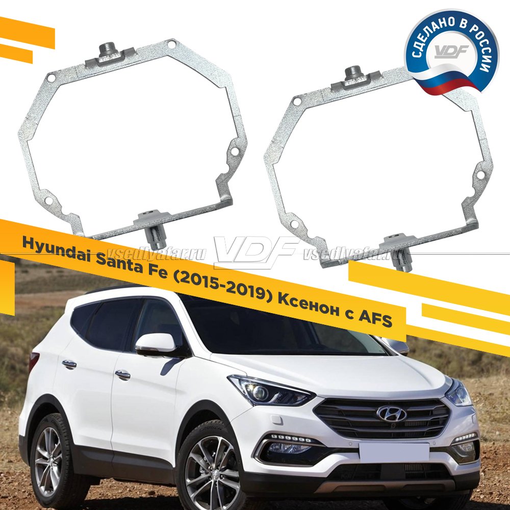 Рамки для замены линз в фарах Hyundai Santa Fe 2015-2019 Ксенон c AFS