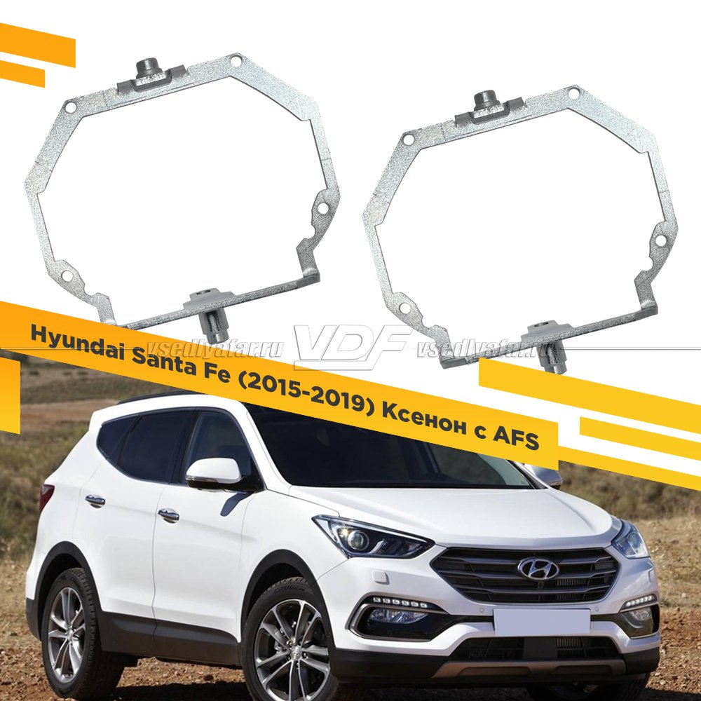 Рамки для замены линз в фарах Hyundai Santa Fe 2015-2019 Ксенон c AFS