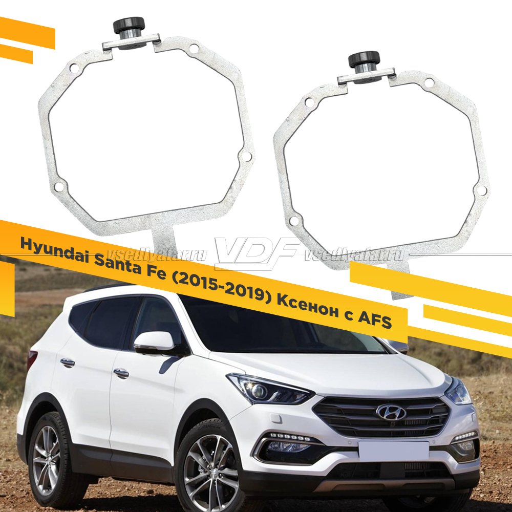 Рамки для замены линз в фарах Hyundai Santa Fe 2015-2019 Ксенон c AFS