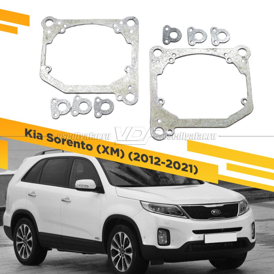 Рамки для замены линз в фарах Kia Sorento 2012-2021 Галоген