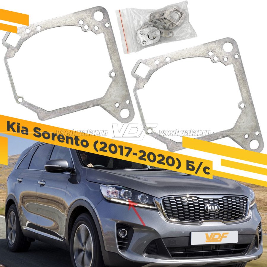 Рамки для замены линз в фарах Kia Sorento 2017-2020