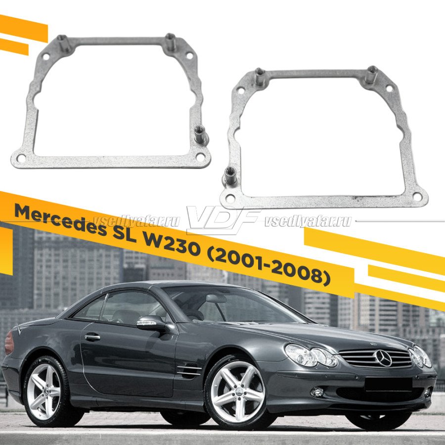 Рамки для замены линз в фарах Mercedes SL W230 2001-2008 Тип 2